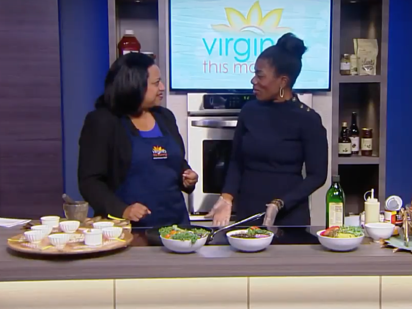 Superfood bowls made by Pauline Stephens live on Virginia this morning