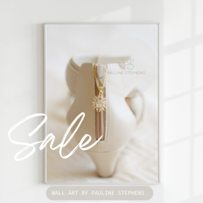 Enchanting Print: Cream Ballroom Shoe and Diamond Necklace