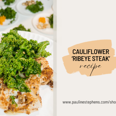 Gourmet herb crusted Cauliflower 'Ribeye Steak' recipe that requires very few ingredients .