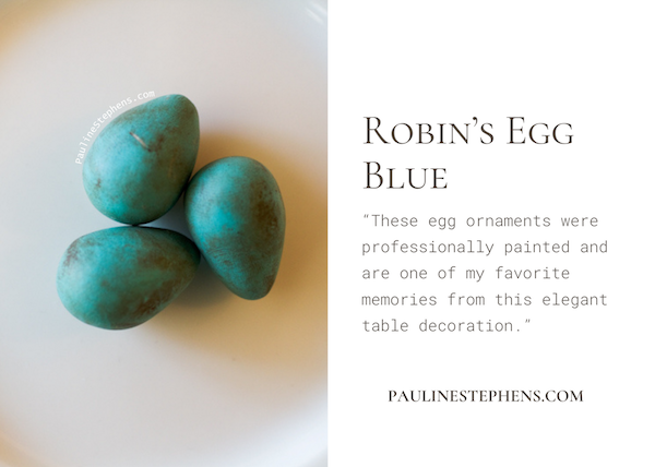 A hand painted robin's egg blue ornament