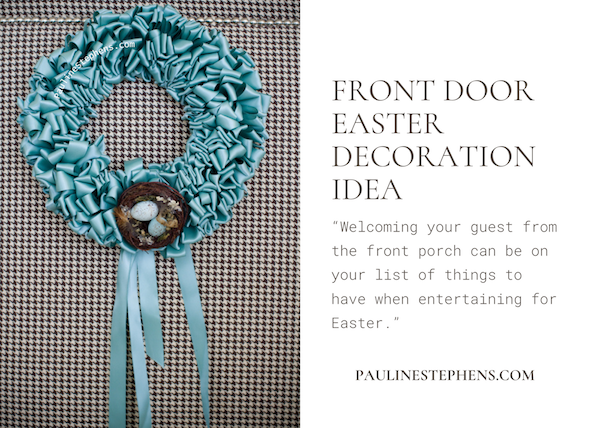 robin's egg blue ribbon wreath for your door decoration